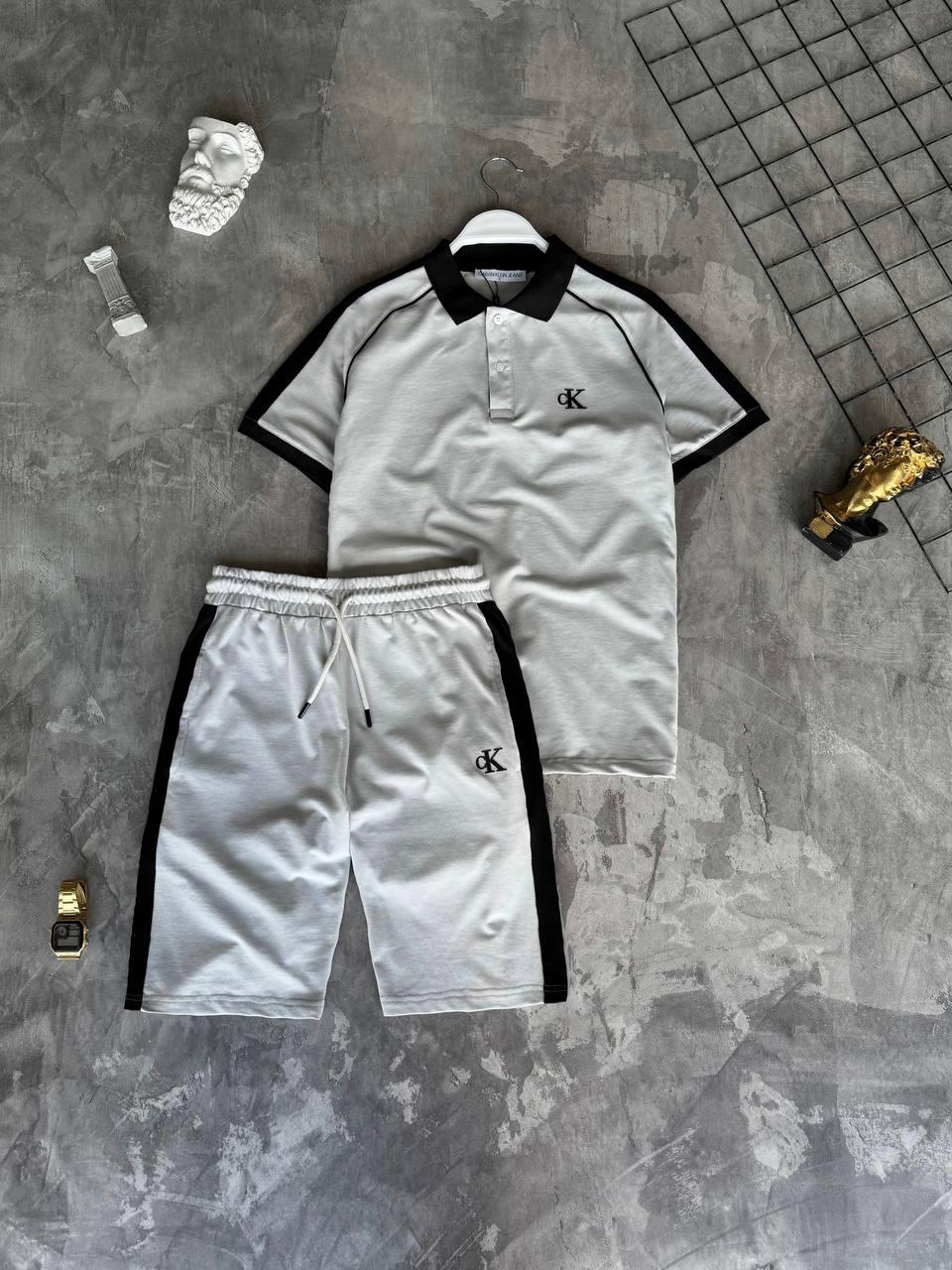 Костюм чоловічий літній сірий футболка та шорти фірмовий Calvin Klein, фото 1