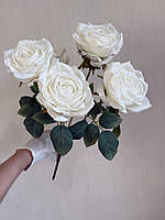 Штучна троянда . Букет штучних троянд « Білий шик»( 43 см ), фото 8