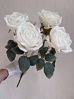 Штучна троянда . Букет штучних троянд « Білий шик»( 43 см ), фото 7