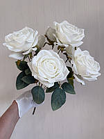 Штучна троянда . Букет штучних троянд « Білий шик»( 43 см ), фото 10