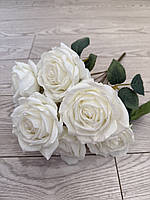 Штучна троянда . Букет штучних троянд « Білий шик»( 43 см ), фото 3