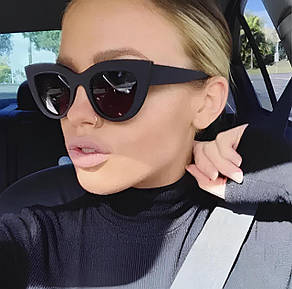 Чорні окуляри Cat Eye RESTEQ, стильна чорна оправа Модний аксесуар для захисту очей, фото 1