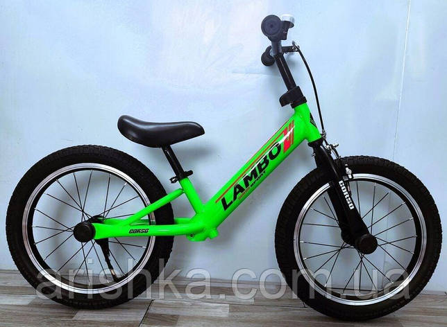 Металевий біговел,велобіг, велосипед без педалей Corso LAMBO 16 дюймів, фото 1