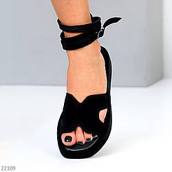 Люксові чорні босоніжки замшеві римлянки натуральна замша колір на вибір