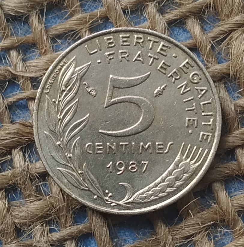 5 сантимiв 1987 року францiя