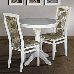 Стіл обідній дерев'яний Мікс меблі Чумак-2 слонова кістка 80-110 см