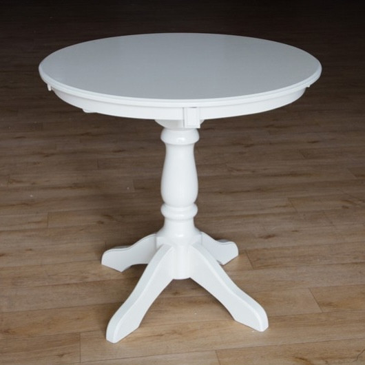 Стіл обідній дерев'яний Мікс меблі Чумак-2 білий 80-110 см, фото 1