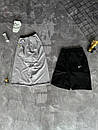Костюм чоловічий літній сірий футболка та шорти фірмовий Nike (Найк), фото 7