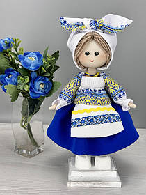 Лялька сувенірна 37 см з платком. Патріотична лялечка Україночка.
