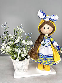Інтер'єрна Лялька 26см + КАПШО. Подарунковий горщик для квітів.