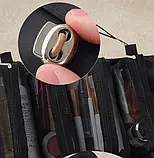 Косметичка органайзер дорожня сувій на 4 секції для косметики для подорожей в дорогу чорний, фото 3