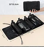 Косметичка органайзер дорожня сувій на 4 секції для косметики для подорожей в дорогу чорний, фото 5