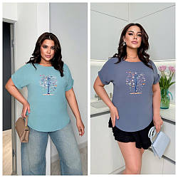 Футболка - блузка жіноча з орнаментом 50-52, 54-56, 58-60 1114-тул
