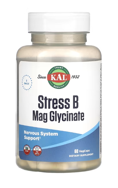 KAL Stress B Mag Glycinate 60 Veg Caps