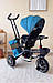 Дитячий велосипед-коляска з батьківською ручкою Baby Tricycle KBQ-6170 поворотне сидіння, світло, музика, 2 кольори, фото 6