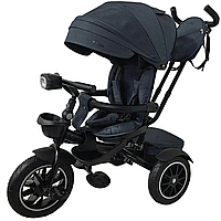 Акція Триколісний велосипед із батьківською ручкою El Camino світлом ME 1193 MODENA Dark Gray велосипед із дахом
