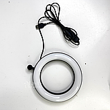 Кільцева Led лампа 16 см на штативі з 2 тримачами світлодіодна Refil Light Чорна RLL-16-Black, фото 8