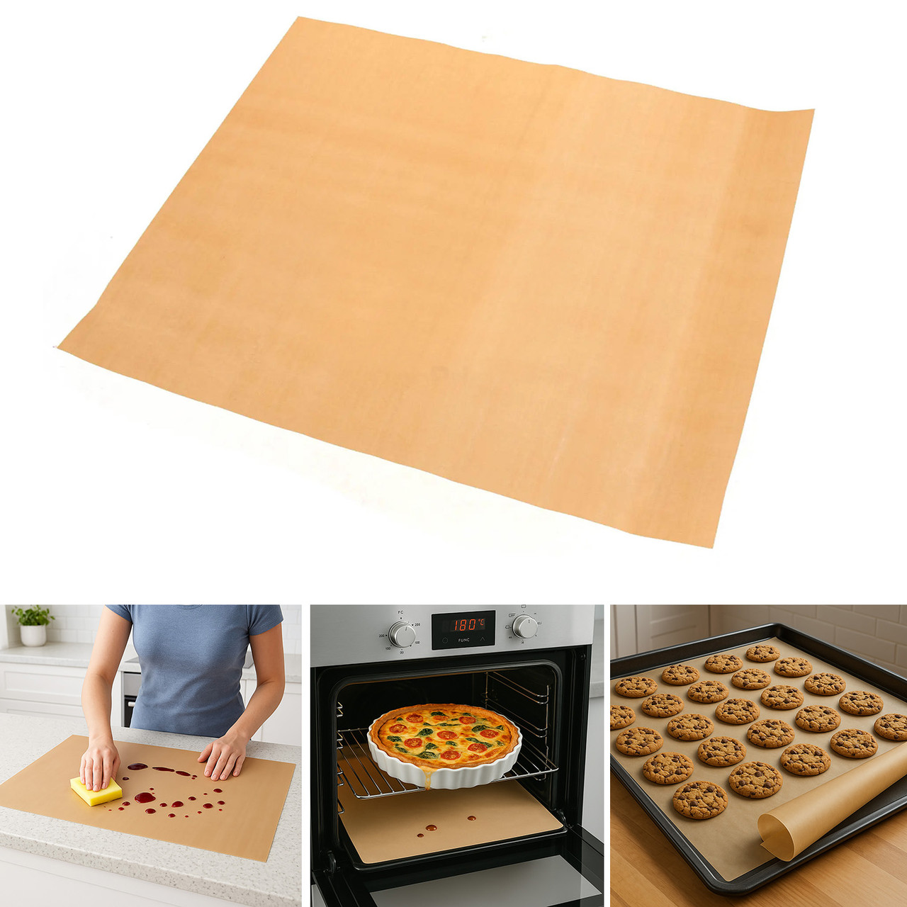 Лист тефлоновий багаторазовий прямокутний для випічки та гриля 40х60 см