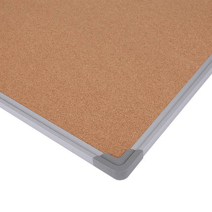 Дошка пробкова Deli 39053Е 60х90 см, рама алюм, пластик кути Економ, фото 2