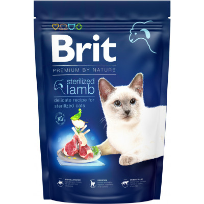 Сухий корм для кішок Brit Premium by Nature Cat Sterilized Lamb 1.5 кг (8595602553167)