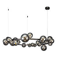 Велика кругла сучасна люстра 918LP267-24 BK+BK