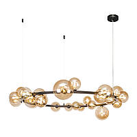 Велика кругла сучасна люстра 918LP267-24 BK+BR