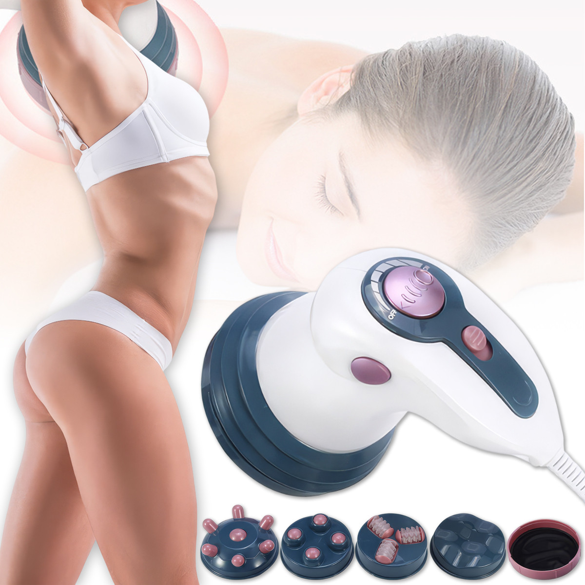 Антицелюлітний вібромасажер з 5 насадками та ІЧ підігрівом Body Innovation, фото 1