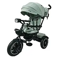 ТОП Триколісний велосипед із батьківською ручкою зі світлом El Camino з дахом ME 1193 MODENA Cloud Blue