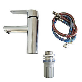 Змішувач для умивальника WEZER SUN1A-01, нерж.сталь, Ø35, хром, фото 2