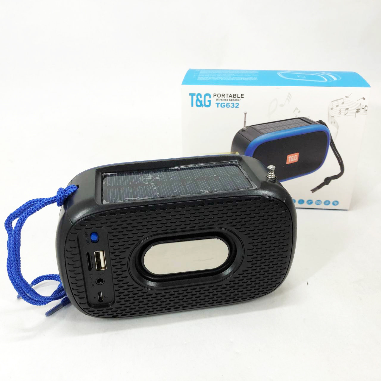 Bluetooth-колонка TG632 з радіо, ліхтарем, сонячною батареєю та гучномовцем. BC-636 Колір: синій