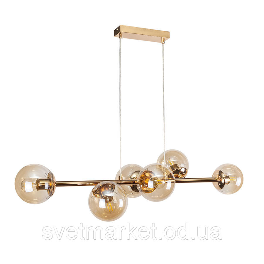Підвісна люстра на 6 ламп 752101-6(1010) GD+BR, фото 1