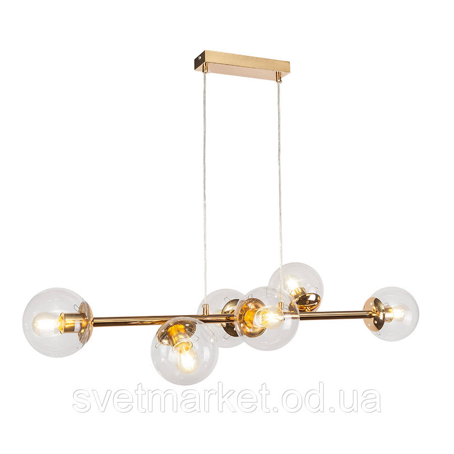 Сучасна люстра з плафонами 7521010-6 GD+CL, фото 1