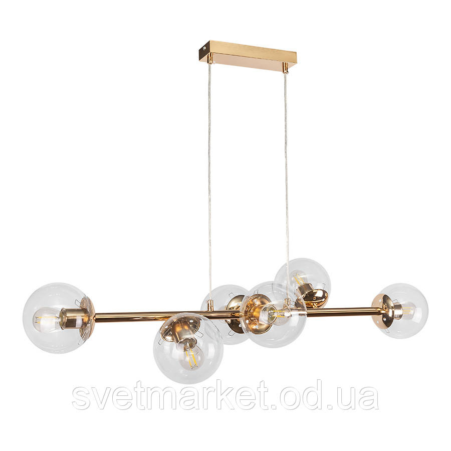 Золота підвісна люстра 752101-6(1010) GD+CL, фото 1
