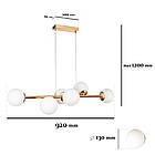 Підвісна люстра модерн 7521010-6 GD+WH, фото 3