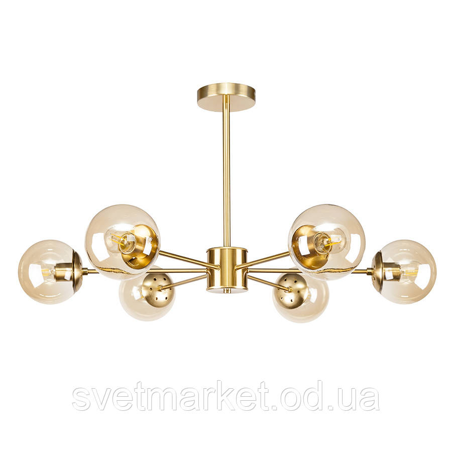 Стельова люстра 7529807-6 BRZ+BR, фото 1