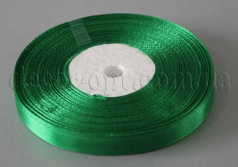 Стрічка атласна зелена 1,2 см 36ярд 19