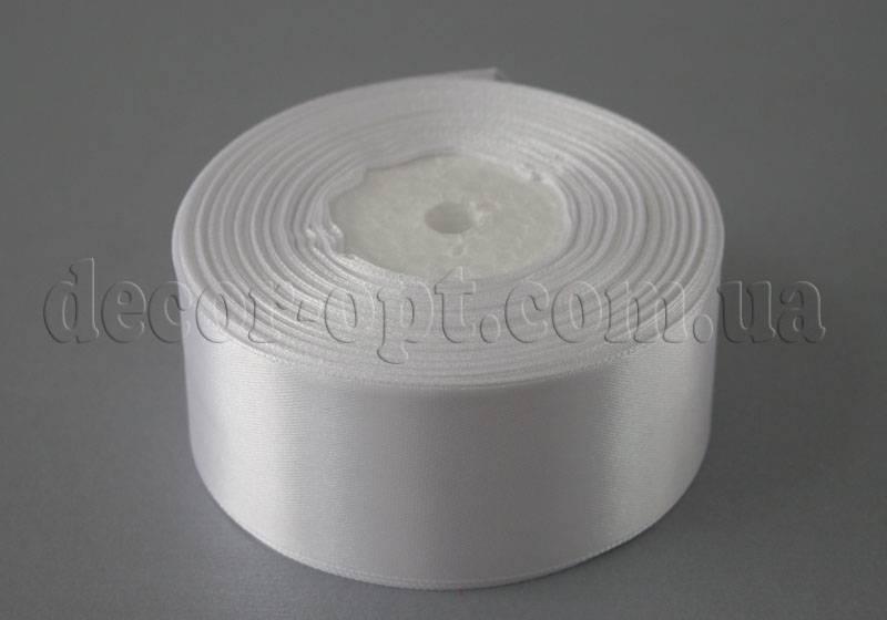 Стрічка атласна біла 4,00 см 36ярд арт.01