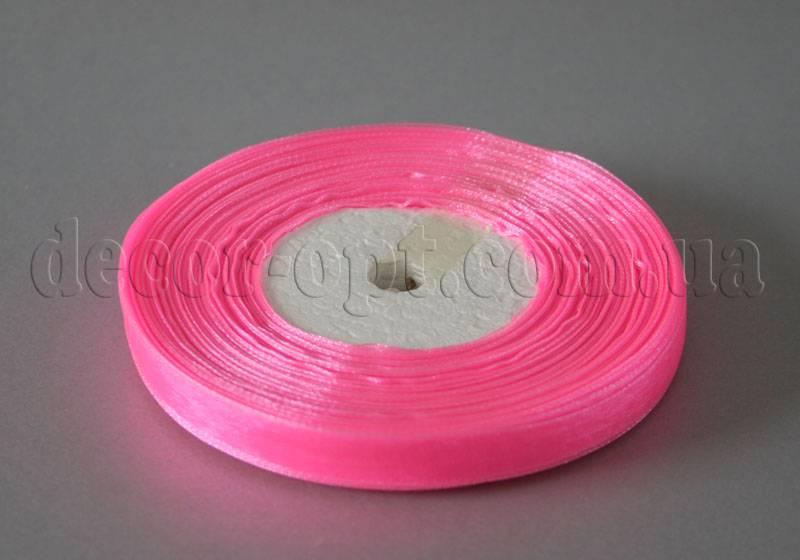Стрічка органза рожева 1 см 50ярд 05