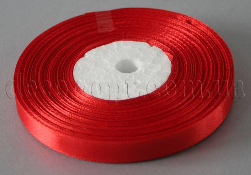 Стрічка атласна червона 1,2 см 36ярд 26