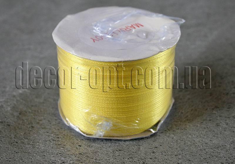 Стрічка атласна жовта 0,3 см 250 ярд