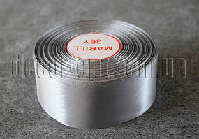 Стрічка атласна сіра 4,00 см 36ярд 59