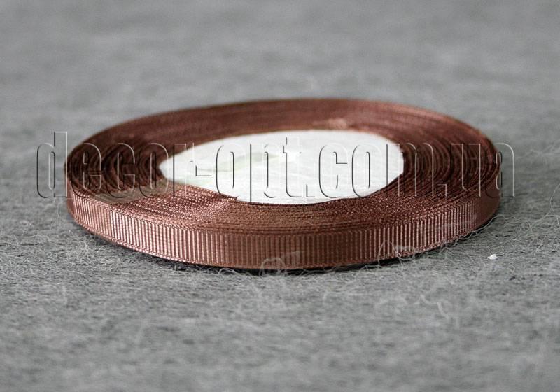 Стрічка репсова коричнева 0,6 см 25 ярд арт.60
