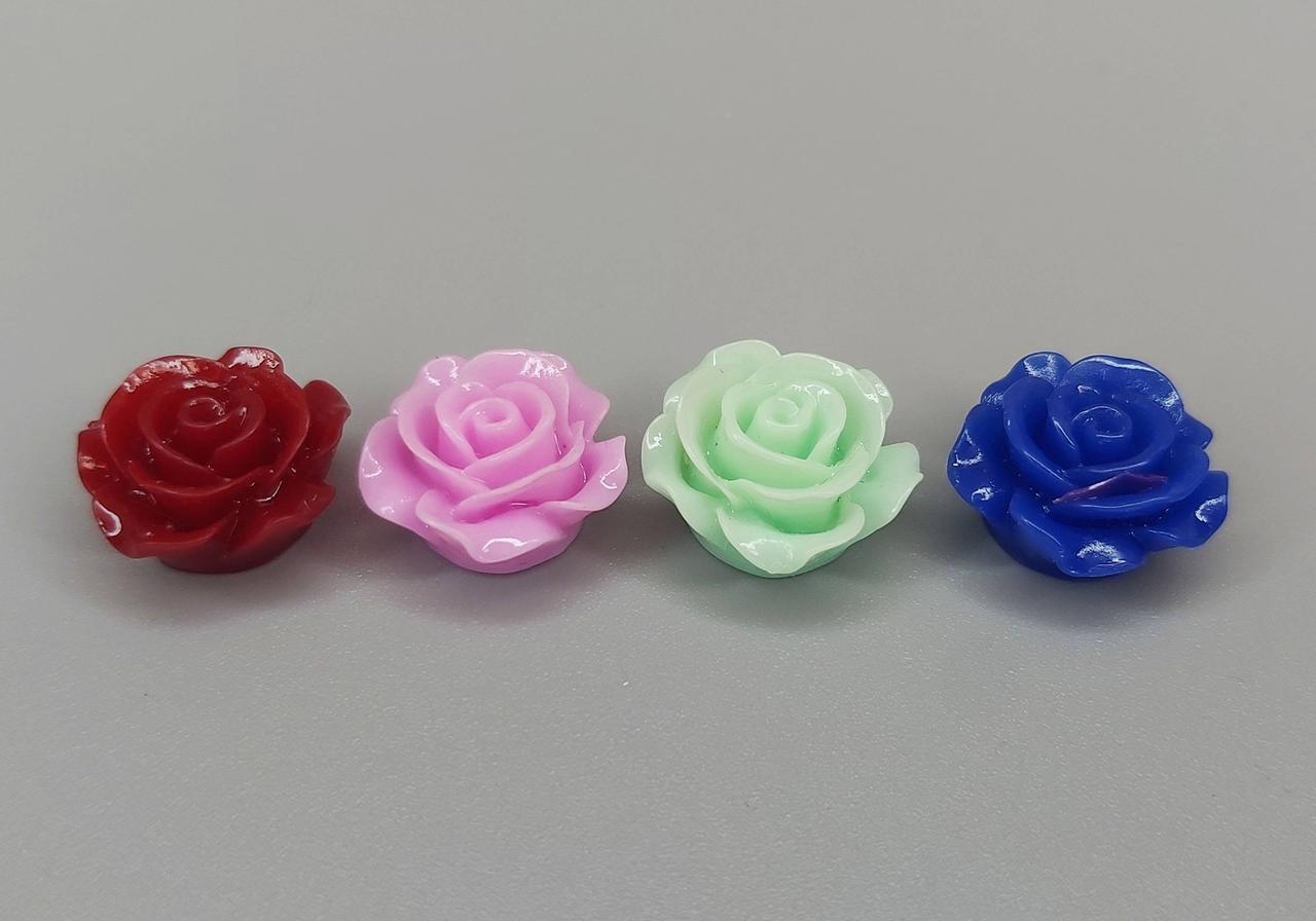 Акрилові трояндочки однотонні 243 15 мм/100 шт.