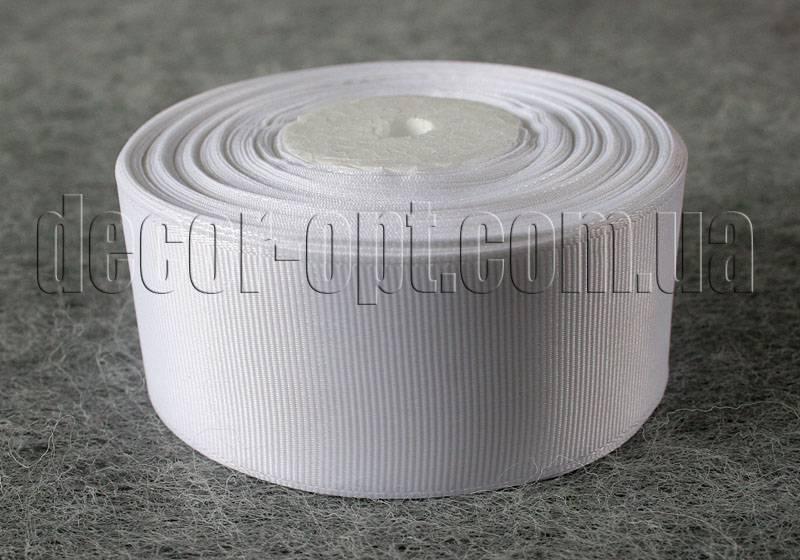 Стрічка репсова біла 4 см 25 ярд арт.01/0029