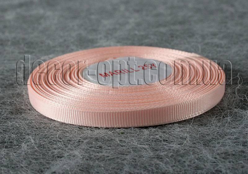 Стрічка репсова персикова 0,6 см 25 ярд арт.07