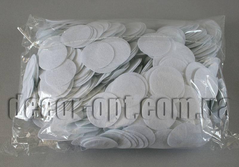 Фетрові заготовки-круги білі 0,5 мм/4 см 1000 шт.