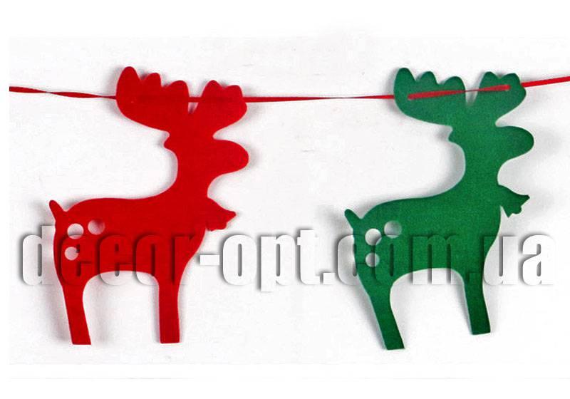 Фетрова гірлянда оленя 8 шт./19х15см