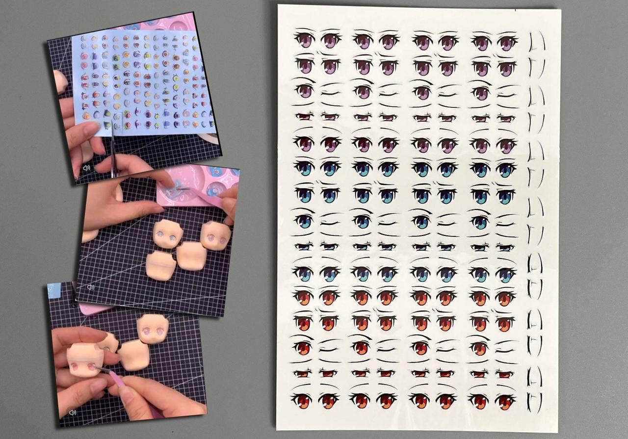 Наклейки-аніме для ляльок на планшеті очі 5 мм F