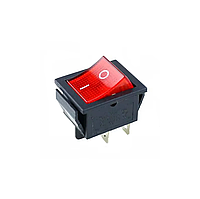 Кнопка 15А Квадратна широка Червона 4 контакта