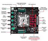 ZK-HT21 Посилювач звуку 2.1 TDA7498E Bluetooth v5.0 160Вт2 + 220Вт DC 15-36В, фото 5